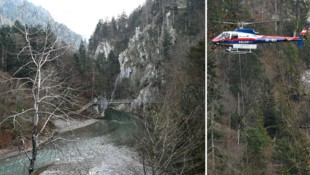 Die Leiche wurde mit dem Polizeihubschrauber geborgen.