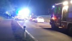 Feuerwehreinsatz nach dem Unfall auf der L4.  (Bild: Feuerwehr Langen bei Bregenz)