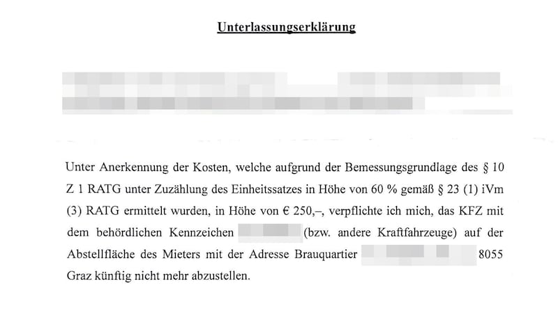 Die Unterlassungserklärung und das Forderungsschreiben zum Durchklicken (Bild: zVg, Krone KREATIV)