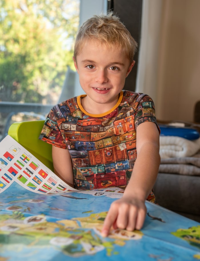 Bruno loves school and also enjoys traveling. "I've already been to Italy, Spain and Monaco," he says proudly. 