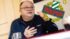 Pfarrer Christoph Pelczar verabschiedet sich von Rapid. (Bild: Mario Urbantschitsch)