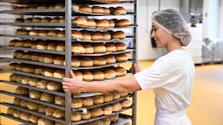 38 Mitarbeiter sind in der neuen Handwerksbäckerei in Marchtrenk beschäftigt. (Bild: Wenzel Markus)