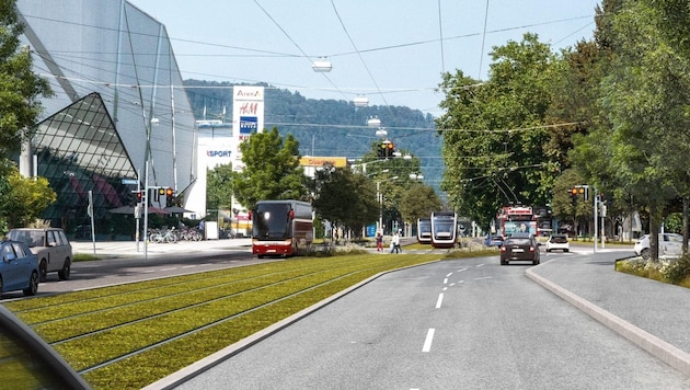 This is what Alpenstrasse should look like in the future - if the S-Link really does run there one day (Bild: S-Link)