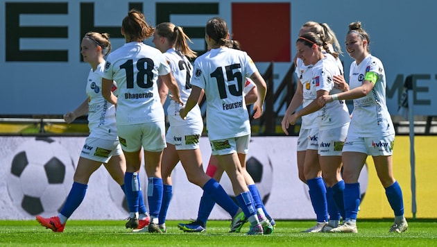 A positive development is noticeable among the women of SPG Lustenau/Dornbirn. (Bild: GEPA pictures)