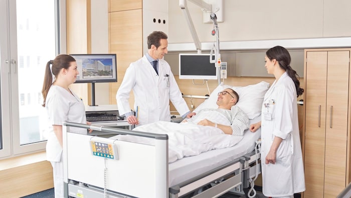 There is no holiday break in the hospitals. Doctors and nursing staff look after the patients.