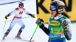 Alexander Steen Olsen und Federica Brignone jubelten zum Auftakt in Sölden. (Bild: GEPA pictures)