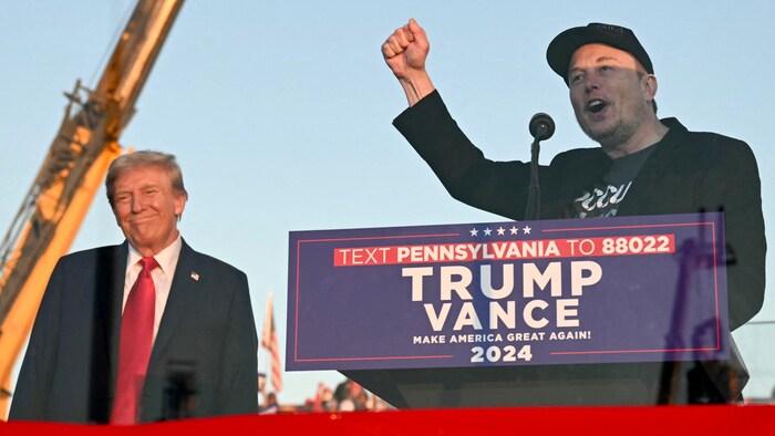 Donald Trump mit Elon Musk während des Wahlkampfes