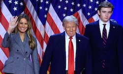 Donald Trump mit seiner Familie – seiner Frau und allein seinen Kindern dankte er besonders.