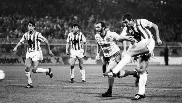 The soccer world of Krankl and Co. was still in order at the 3:1 in Vienna in 1984. (Bild: SK Rapid/Fotoarchiv Perszem)