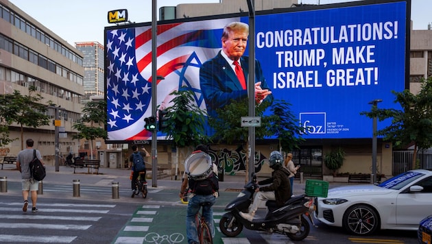 In Israel, Trump's victory was noted with favor. (Bild: AP ( via APA) Austria Presse Agentur/Oded Balilty)