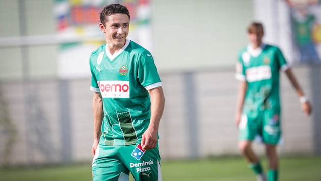 Young Rapid player Fabian Silber scored the interim 2:2 against Braga. (Bild: GEPA/GEPA pictures)