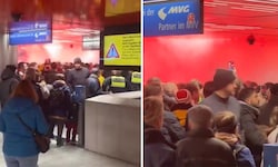 Portugiesische Fans zündeten Pyrotechnik in Münchens U-Bahn.