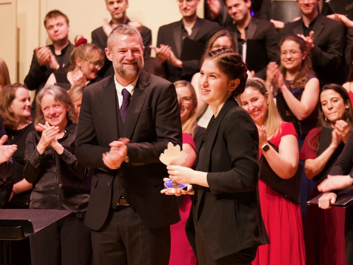The conductor of Austria's national youth choir was delighted with the prize.