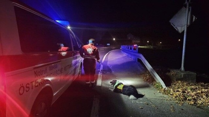 The Austrian rescue dog brigade was also deployed until 1 am