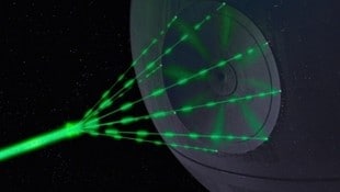 Vorbild einer leistungsstarken Energiewaffe aus „Star Wars“: der sogenannte Todesstern. (Bild: starwars.com)