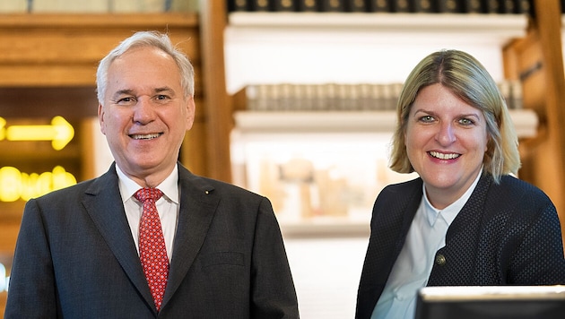 Von links: Walter Rosenkranz und Elisabeth Schwetz (Bild: Krone KREATIV/APA/Georg Hochmuth; APA/Land OÖ/Daniela Sternberger)