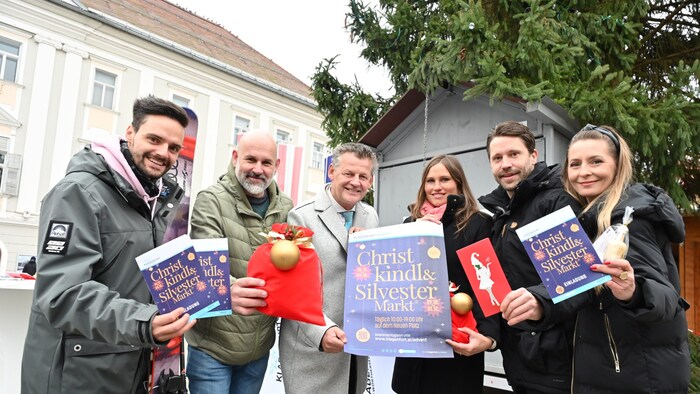 Freuen sich auf den Markt: v.l.n.r. Big Air-Organisator Patrick Riepl, Gert Höferer (Stv. Obmann ...