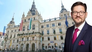 Stadtrechnungshof-Leiter Hans-Georg Windhaber zerpflückte die KFA, zuständig für etwa 10.000 Versicherungsnehmer der Stadt Graz. (Bild: Krone KREATIV/Christian Jauschowetz, Opernfoto)