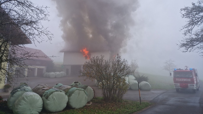 So sah es beim Eintreffen der Feuerwehren aus (Bild: FF Fornach)