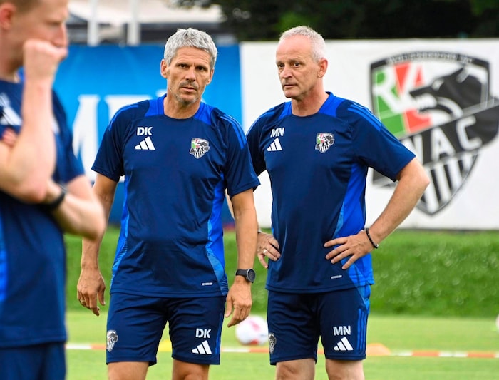 WAC-Coach Didi Kühbauer kann am Samstag auf seinen „Co“ Manni Nastl (re.) zählen.