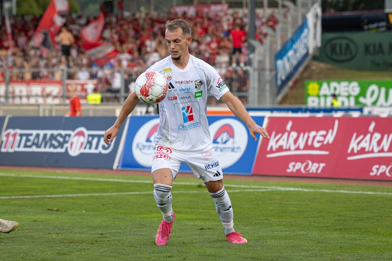 Angelo Gattermayer traf in den bisherigen elf Bundesliga-Einsätzen für den WAC einmal und bereitete drei Tore vor. (Bild: GEPA/GEPA pictures)