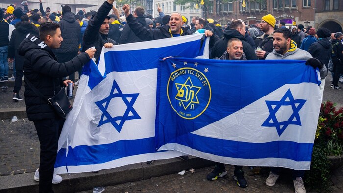 Supporters of Maccabi Tel Aviv in Amsterdam
