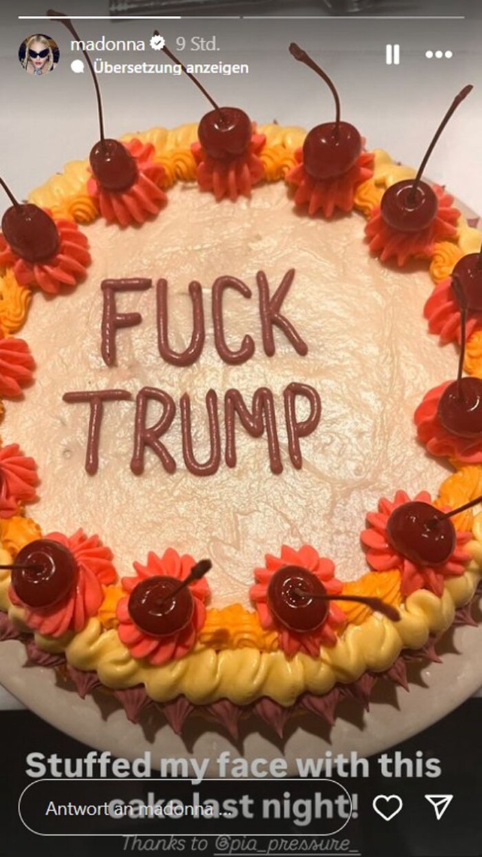 Diesen Kuchen ließ sich Madonna schmecken – eine klare Ansage.