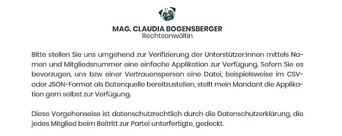 From the letter from Fußi's lawyer to the SPÖ