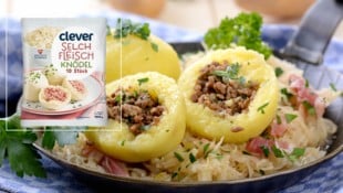 Der Lieferant Weinbergmaier GmbH ruft aus Gründen des vorbeugenden Verbraucherschutzes das Produkt „Clever Selchfleischknödel“ zurück. (Bild: stock.adobe.com/kab-vision – stock.adobe.com, Clever/REWE, Krone KREATIV)