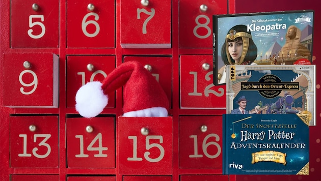 With krone.at you can win great Advent calendars again this year - guaranteed not to be made of chocolate! (Bild: stock.adobe.com/vetre – stock.adobe.com, RIVA/mvg, TOPP/frechverlag, Krone KREATIV)