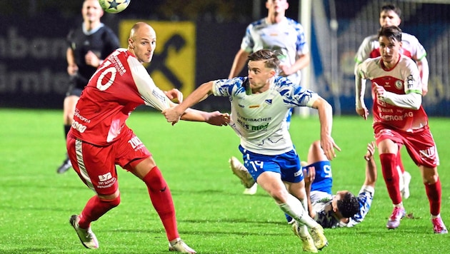 Treibachs Martin Lamzari (Mitte) ist der Schnellste der Liga. (Bild: Sobe Hermann/Ersteller : Hermann Sobe , 9232 Rosegg, Urheberrecht , Credit -Photo by Medienservice HS H.Sobe)