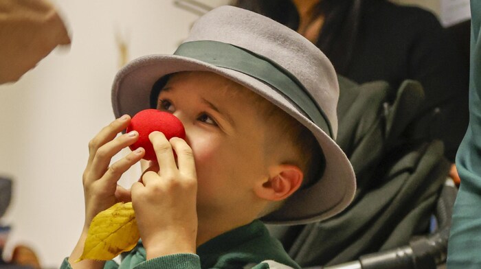 David was presented with a red nose.