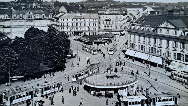 Jakominiplatz in Graz in 1929. (Bild: Robert Engele/Alfred Steffen)