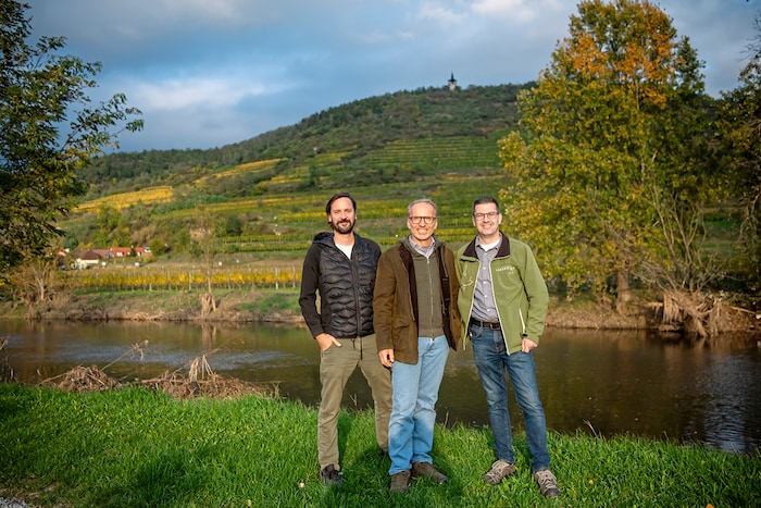 Rieden-Ökopioniere Alwin Jurtschitsch, Rudi Rabl und Wolfgang Groll