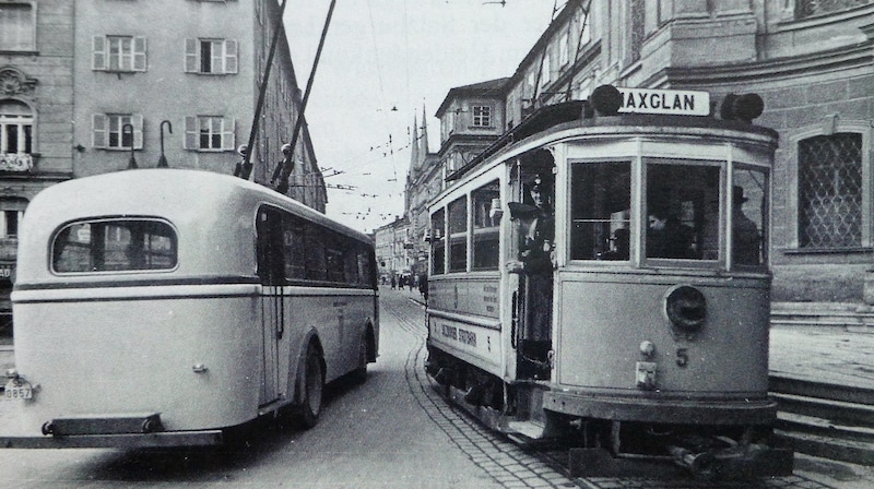 Gleise durchs Salzburger Zentrum? Das gab es schon einmal. Und zwar für die Straßenbahn von 1886 bis 1953. (Bild: Wolfgang Weber)