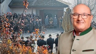 Rund 800 Trauergäste begleiteten Bürgermeister Franz Hofer auf seinem letzten Weg in Kirchberg ob der Donau. (Bild: Krone KREATIV/Markus Wenzel, zVg)