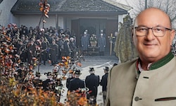 Rund 800 Trauergäste begleiteten Bürgermeister Franz Hofer auf seinem letzten Weg in Kirchberg ...
