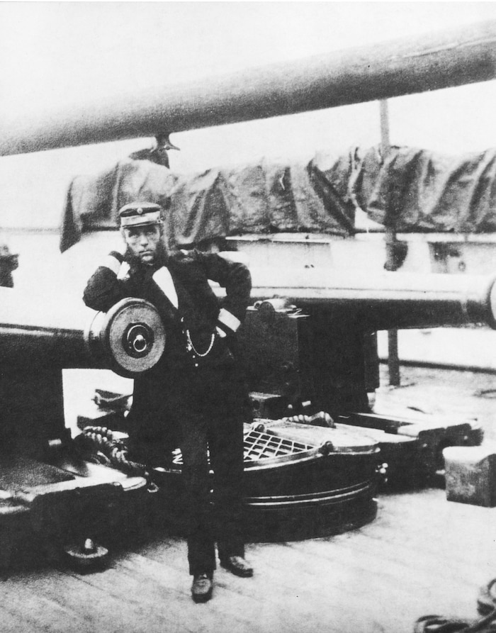 Wilhelm von Tegetthoff (1827-1871) an Bord eines österreichischen Kriegsschiffes