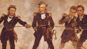Wilhelm von Tegetthoff in der Seeschlacht von Lissa. Ausschnitt aus dem berühmten Gemälde von ...