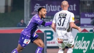 Maurice Malone erzielte in Minute 61 das Goldtor für die Wiener Austria gegen den WAC. (Bild: GEPA/GEPA pictures)