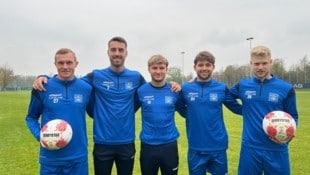 Die blau-weißen Salzburger: Goiginger, Strauss, Briedl, Seidl und Ibertsberger. (Bild: BW Linz)