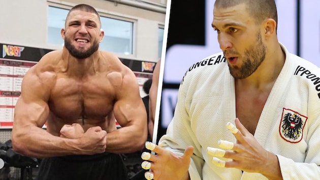 Aaron Fara has an upper body like "Hulk". The judo fighter has great potential as a wrestler in the USA due to several factors. (Bild: Krone KREATIV/WWE, GEPA)