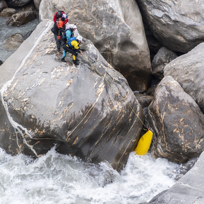 The kayak was recovered by the team - only the paddles were gone.
