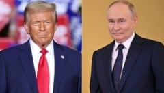 Donald Trump möchte Wladimir Putin von einem Ende des Ukraine-Kriegs überzeugen. (Bild: AFP)