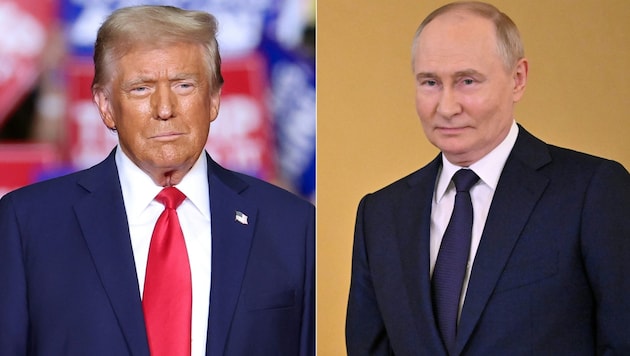 Donald Trump wants to convince Vladimir Putin to end the war in Ukraine. (Bild: AFP)