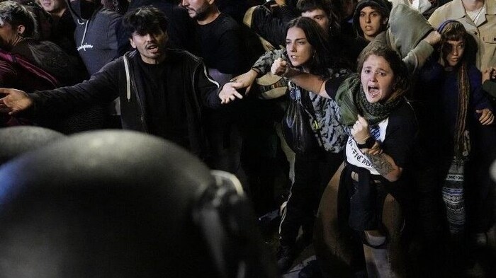 Radicals also attacked the police.