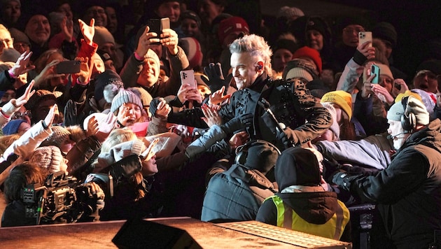 Große Emotionen: Robbie Williams 2023 im ausverkauften Planai-Sation. Kommendes Jahr gibt‘s die ganz große Show in Wien. (Bild: Pail Sepp)