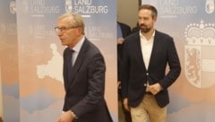 Politik in Bedrängnis: Haslauer und Schnöll beruhigen. (Bild: Tschepp Markus)