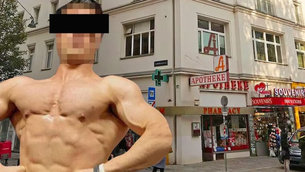 On social media, the young Afghan smuggled to Austria by smugglers in 2018 (he is a recognized war refugee and has a convention passport) presents himself as a fitness model and wannabe beauty. (Bild: Krone KREATIV/zVg, Zwefo, Krone KREATIV)