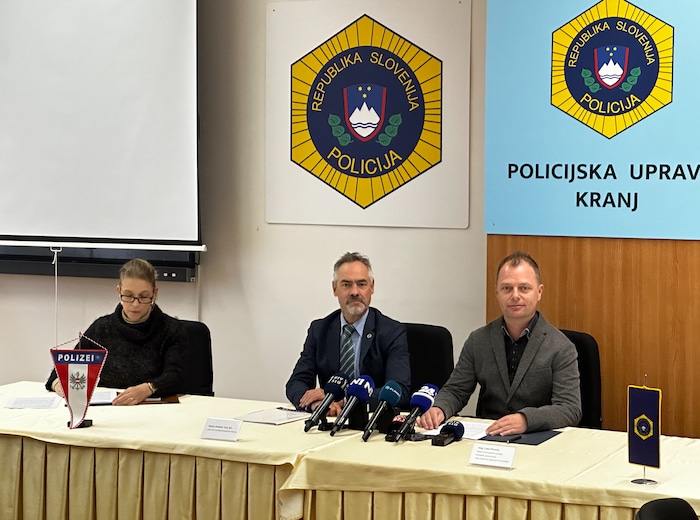Gottlieb Türk, Head of the Carinthian State Criminal Police Office, and Slovenian investigator ...